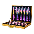 24-piece mirror-gold stainless flatware set in gold gift box — view 6