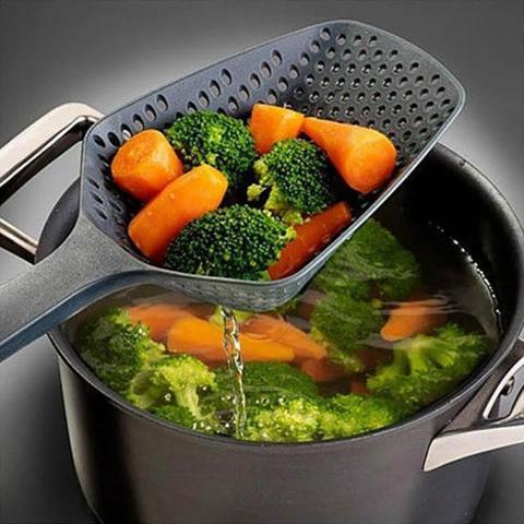 Multi-function kitchen spatula with built-in strainer — view 14