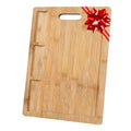 Extra-large bamboo cutting and serving board with juice groove and compartments