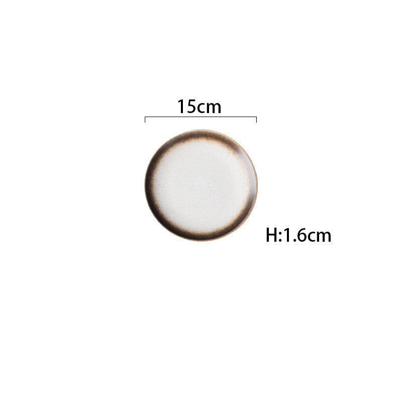 Japanese-style glazed ceramic shallow plate in artisanal finish — view 7