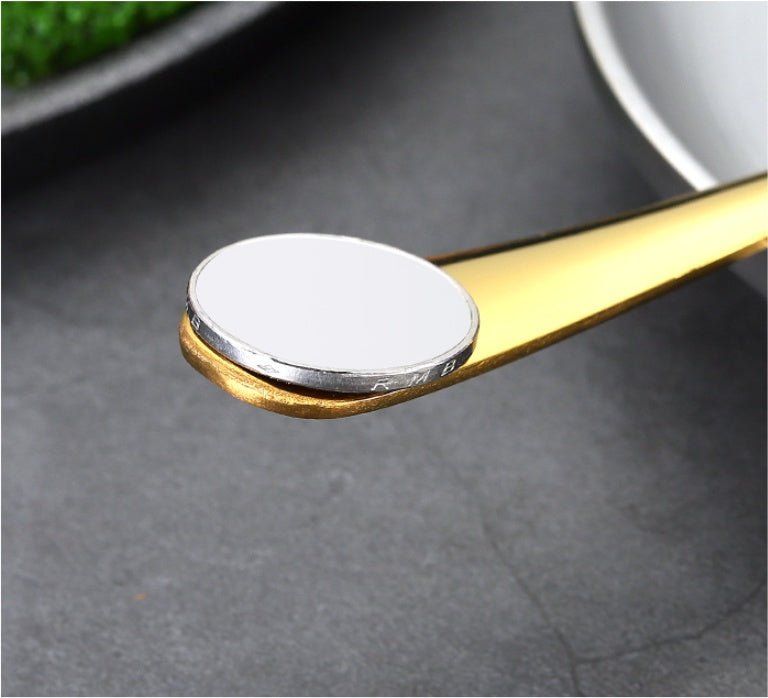 24-piece mirror-gold stainless flatware set in gold gift box — view 11