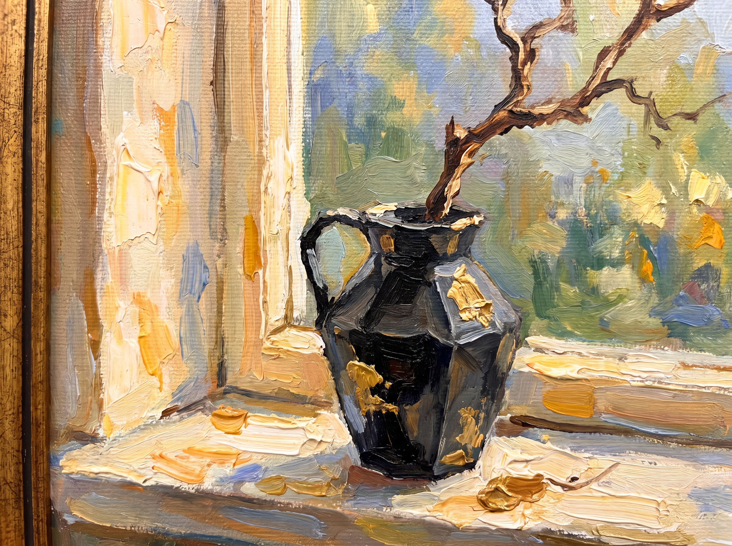 Sunlit Impression No. 01 — Impressionist digital art print in warm morning light tones