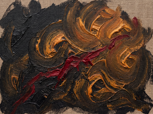 Golden Combustion No. 06 — abstract Expressionist digital art print color field