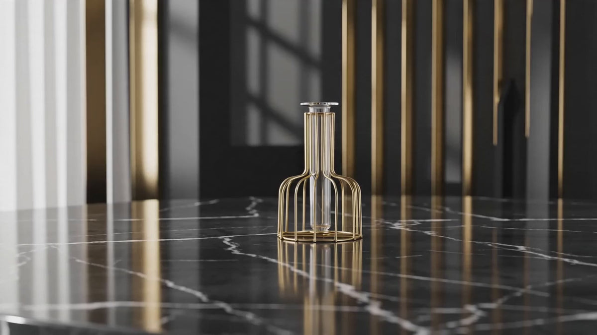 Geometric Iron Bud Vase shown in use — Velati