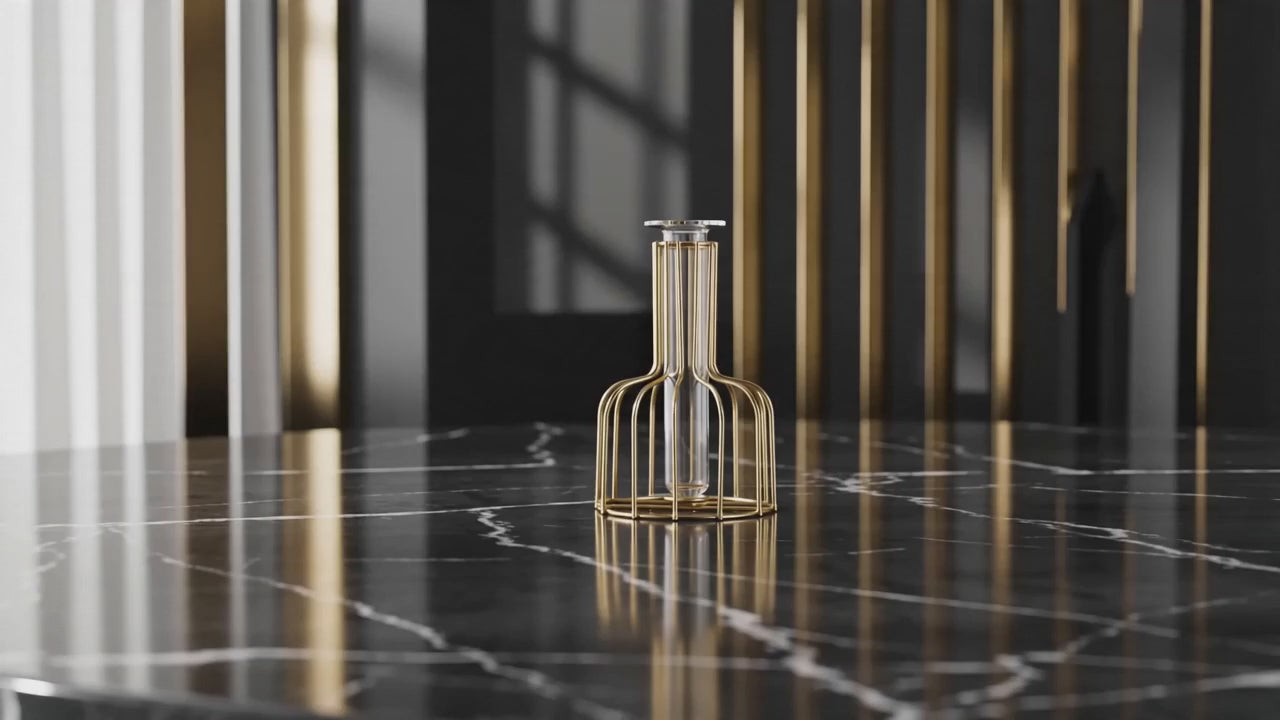 Geometric Iron Bud Vase shown in use — Velati