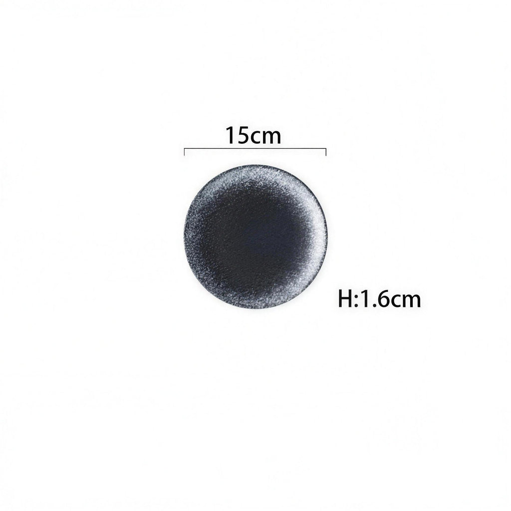 Japanese-style glazed ceramic shallow plate in artisanal finish